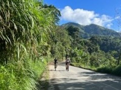 Grace Huener  Cycling on the  tour with redspokes